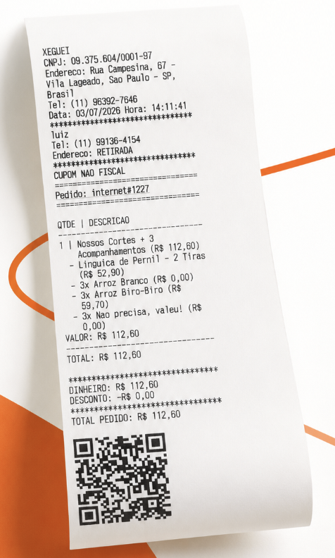 Tela de impressão automática do Xeguei